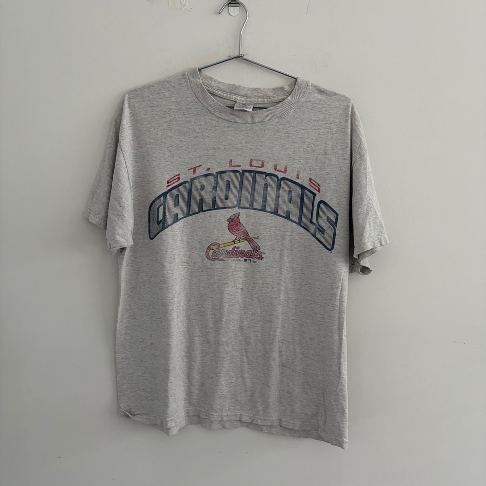 Vintage 1999 St Louis Cardinals MLB Delta Pro Weight T-Shirt Grey Large